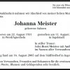 Salmen Johanna 1931-2005 Todesanzeige